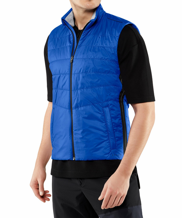 Image of FALKE Men Waistcoat Stand-up collar, M, Blue, Block colour