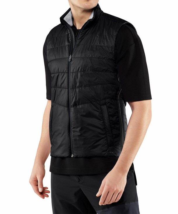 Image of FALKE Men Waistcoat Stand-up collar, XL, Black, Block colour