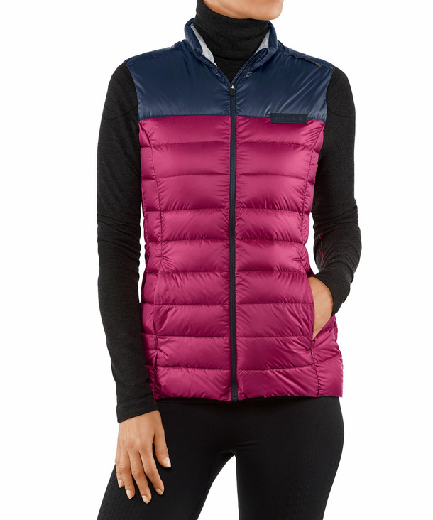 Image of FALKE Women Waistcoat Stand-up collar, M, Red, Block colour