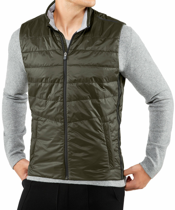 Image of FALKE Men Waistcoat Stand-up collar, XXL, Green, Block colour