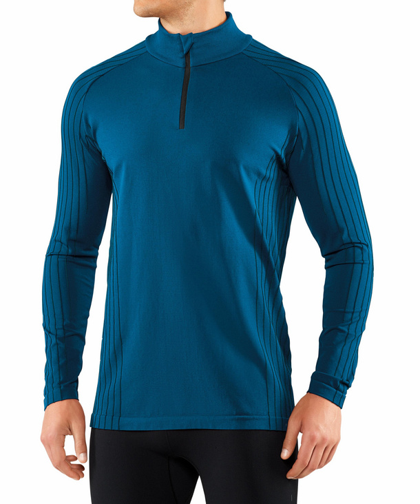 Image of FALKE Men Longsleeved Shirt Stand-up collar, XS-S, Blue, Block colour