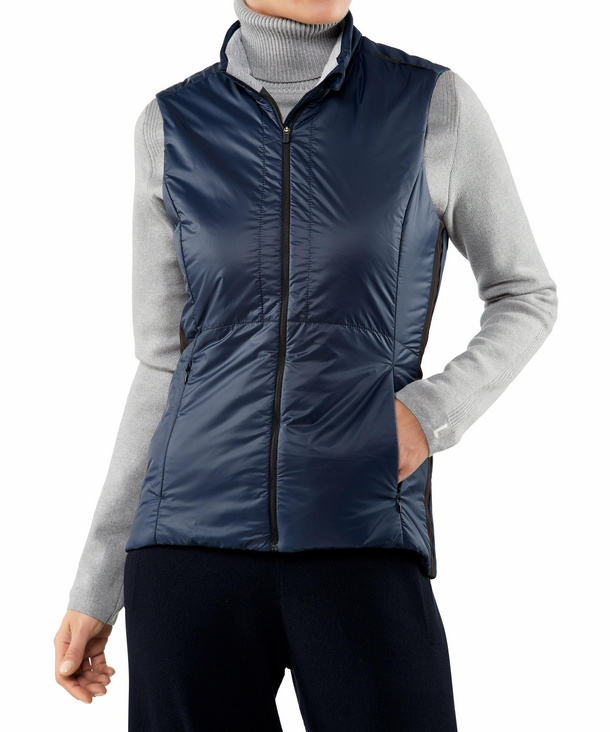 Image of FALKE Women Waistcoat Stand-up collar, XL, Blue, Block colour
