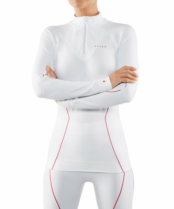 Image of FALKE Women Longsleeved Shirt Maximum Warm, XS, White, Block colour