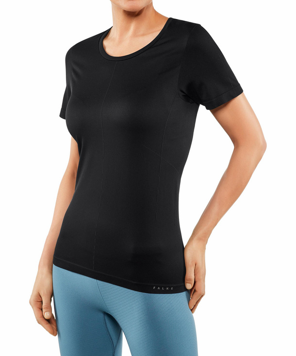 Women T-Shirt Round-neck (Black) | FALKE