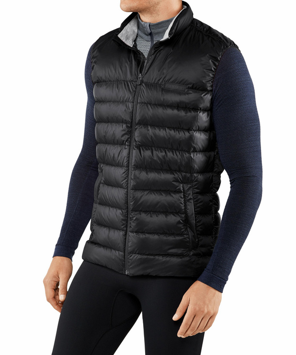 Image of FALKE Men Waistcoat Stand-up collar, M, Black, Block colour