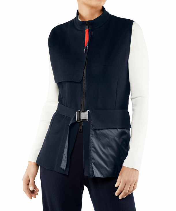 Image of FALKE Women Waistcoat Stand-up collar, 40, Blue, Block colour