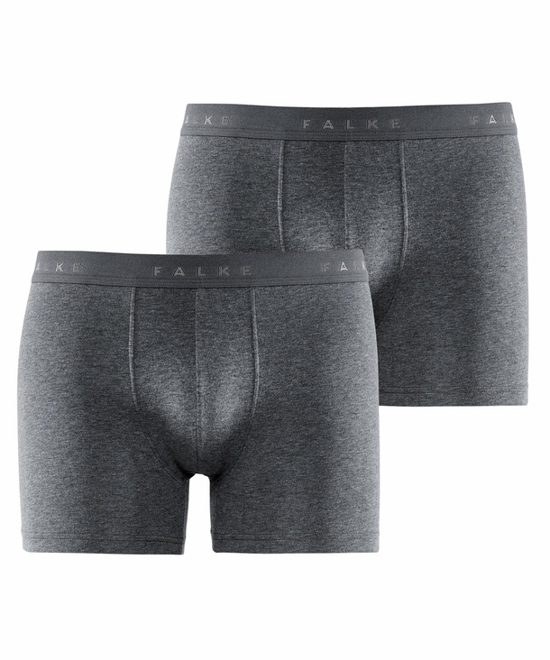 Image of FALKE 2-Pack Boxer, Men, XL, Grey, Block colour, Cotton