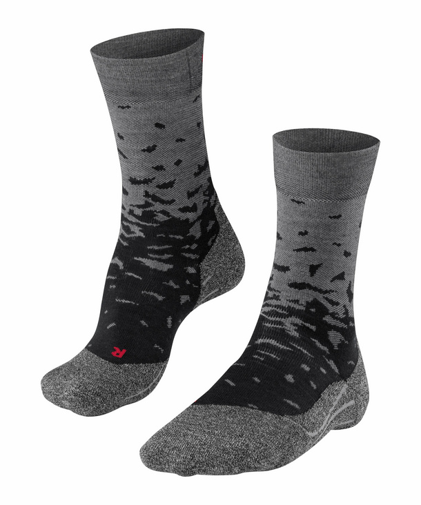 Talla del Fabricante: 42-43 UK 8-9 1 par Gris Falke Wool M So TK1 Calcetines de Trekking Hombre Smog 3150 Mezcla de Lana Merino