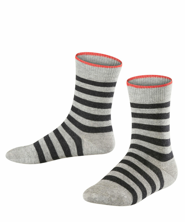 39-42 Light Grey Falso|#Falke Kids Pencil Stripe Socks