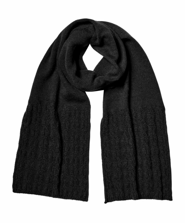 Image of FALKE Scarf Scarf, ONESIZE, Black, Structure, Alpaca