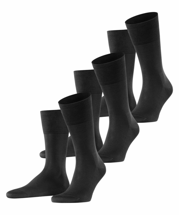 FALKE Tiago Cotton Blend Black Socks Sz M UK 7-8
