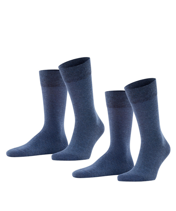 FALKE Socken Happy 2-Pack Baumwolle Herren schwarz grau viele weitere Farben verstärkte Herrensocken ohne Muster atmungsaktiv dünn und einfarbig im Multipack 2 Paar