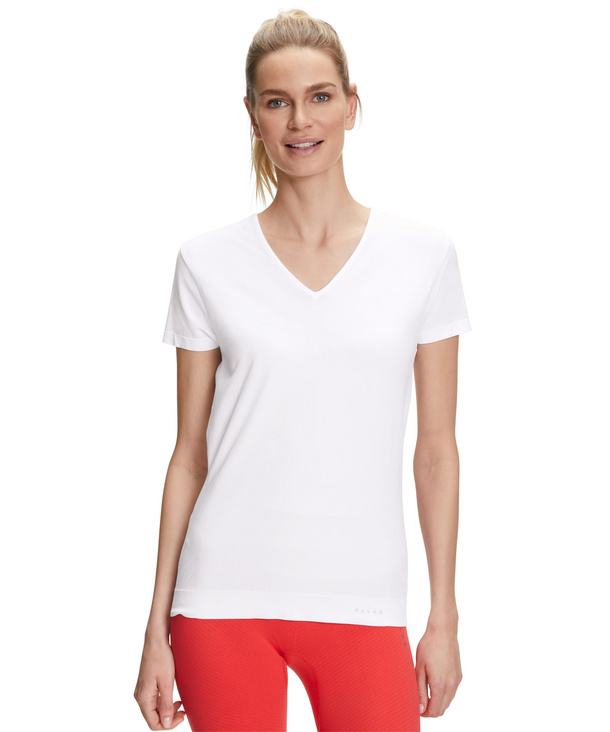 Women Running T-Shirt V-neck (White 