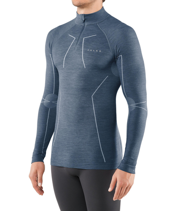 Grey fast drying long sleeve top protection in cold to very cold temperatures Sweat wicking FALKE ESS Kids Wool Tech warm UK size 5-6 ideal for ski EU 146-152 virgin wool mix