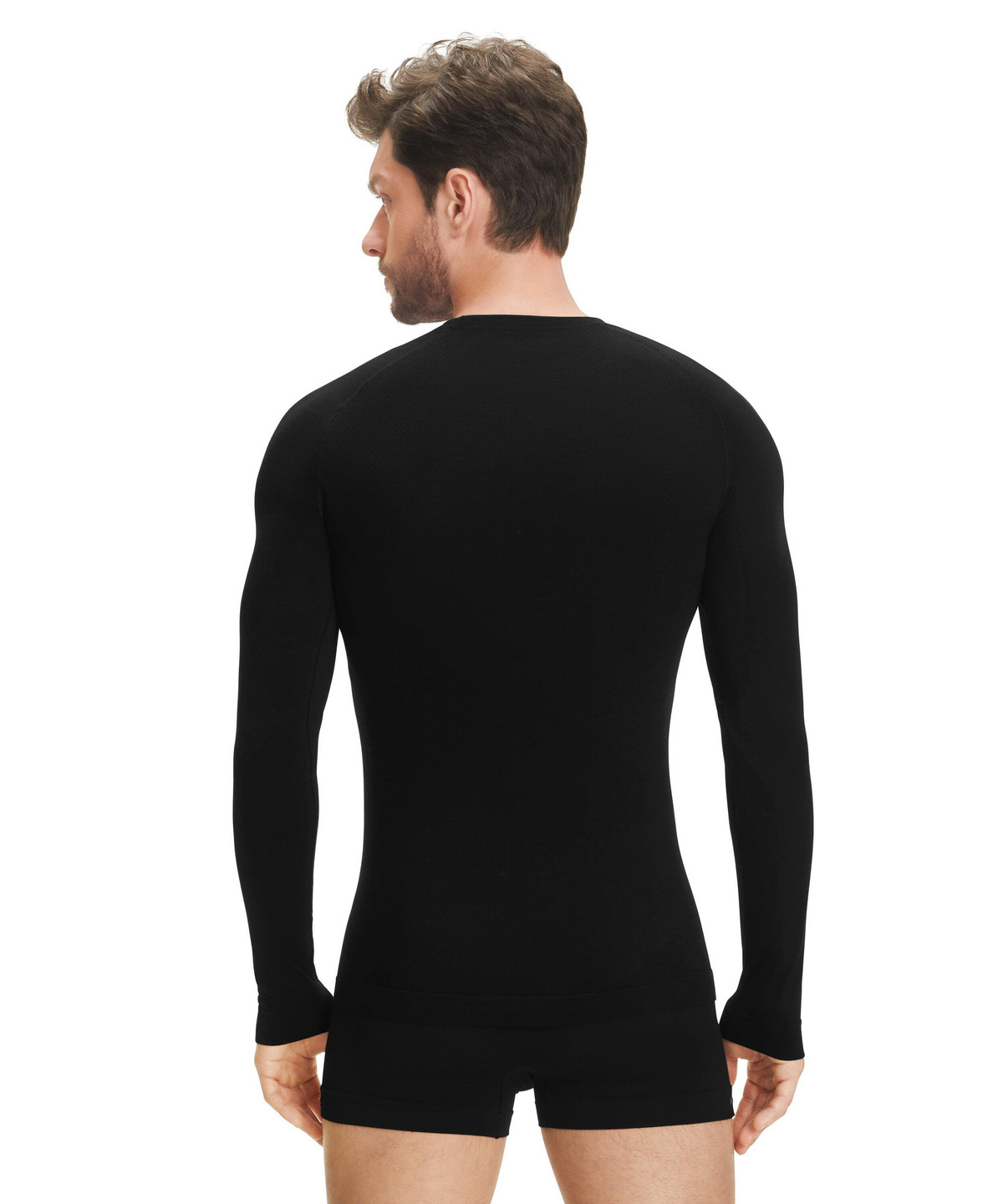 Men Long sleeve shirt Wool-Tech Light (Black) | FALKE