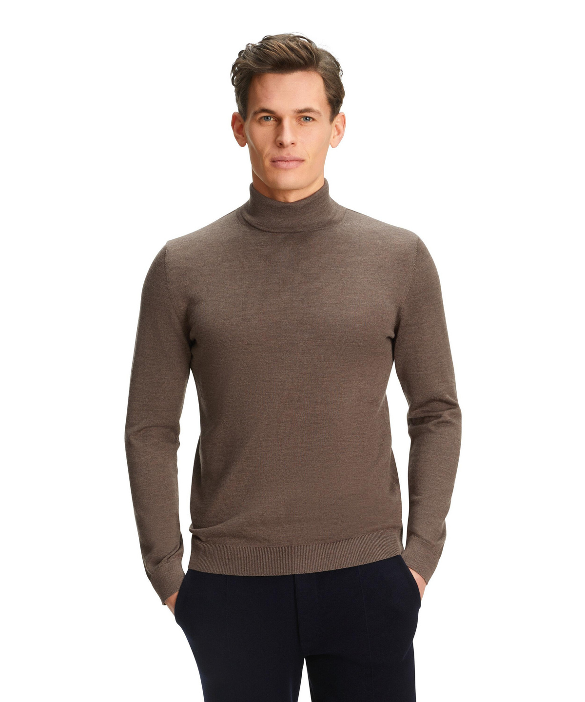 Men Pullover Roll-neck (Brown) | FALKE