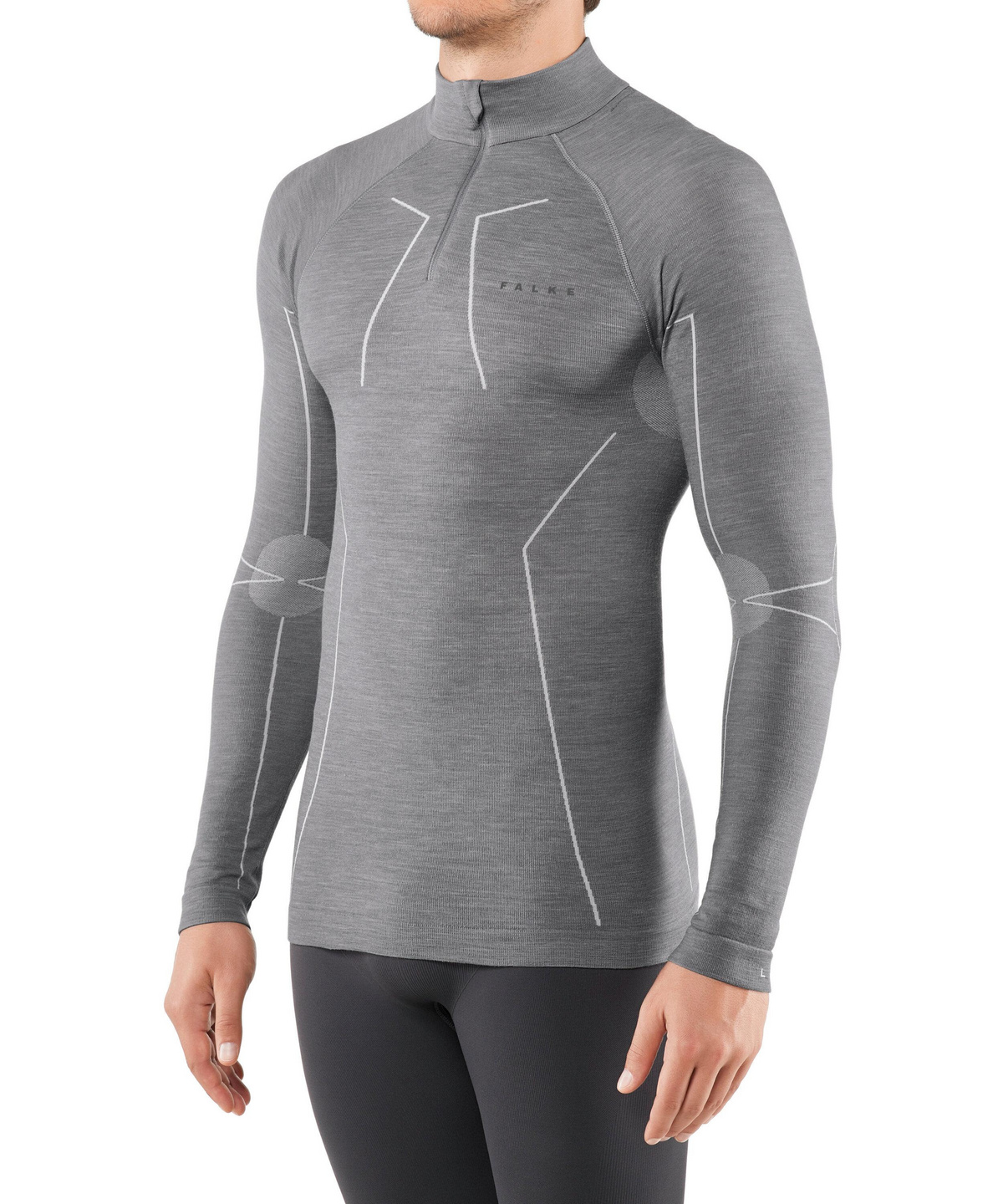 Wool-Tech MEN ZIP SHIRT COMFORT (Grey) | FALKE