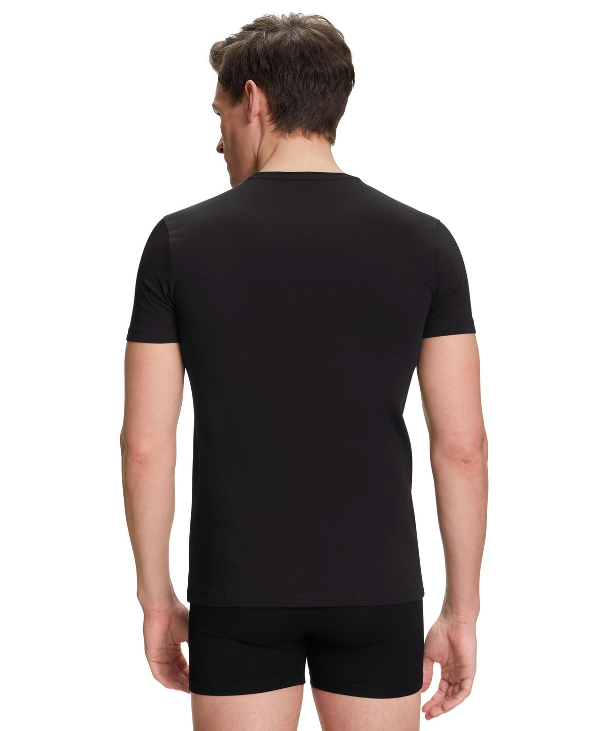 2-Pack Men T-Shirt Round-neck Daily Comfort (Black) | FALKE