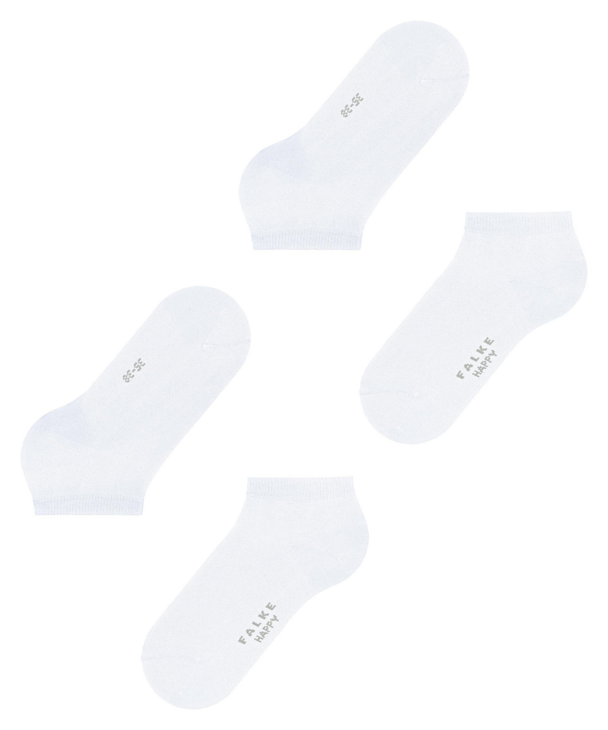 Happy 2-Pack Women Sneaker socks (White) | FALKE