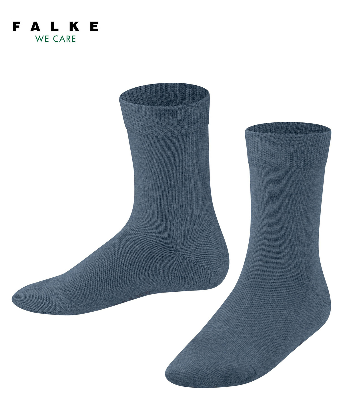 FALKE Socken Happy 2-Pack Baumwolle Kinder schwarz blau viele weitere Farben verstärkte Kindersocken ohne Muster atmungsaktiv dünn und einfarbig 2 Paar 