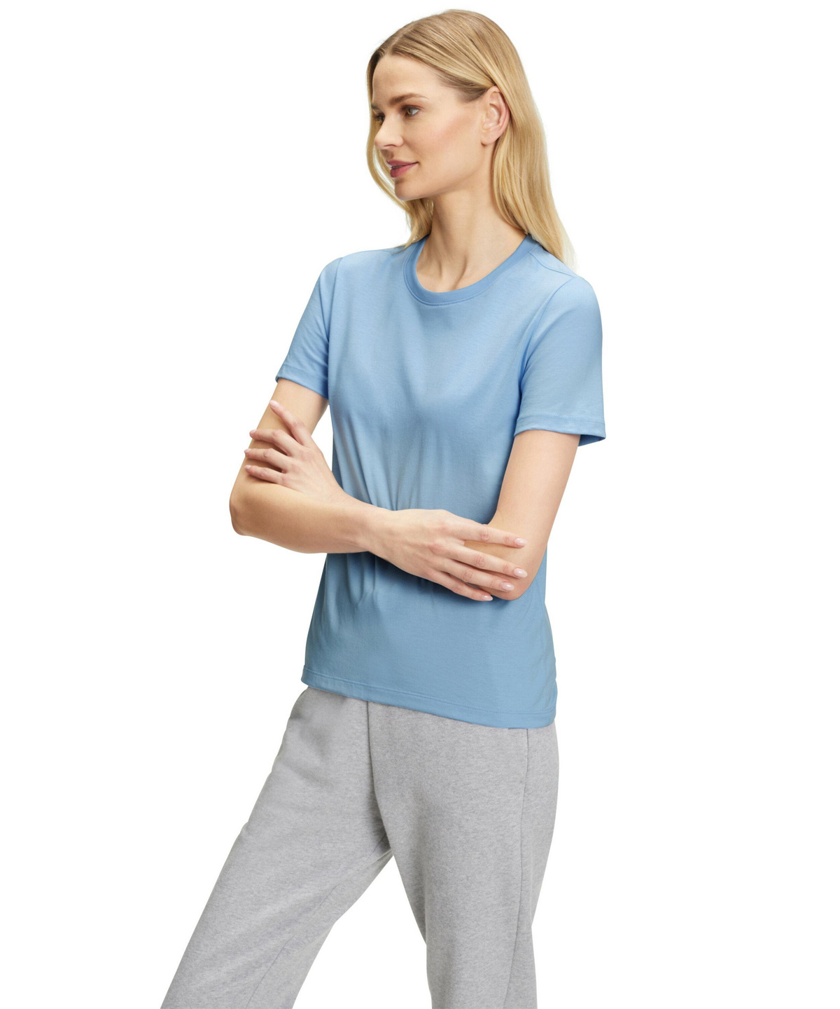 Women T-Shirt Round-neck (Blue) | FALKE