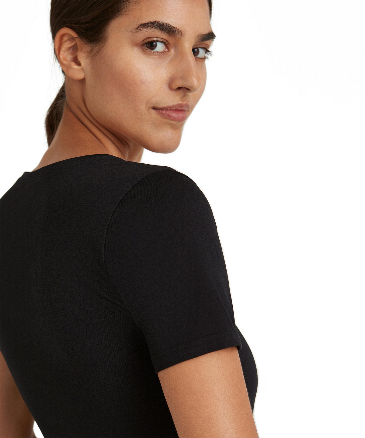 Tシャツ・カットソー ^ ^ Women's Fluke Logo Short Sleeve T-Shirt 47B85 Impulse Running WOMEN SHORTSLEEVED SHIRT (Black) | FALKE