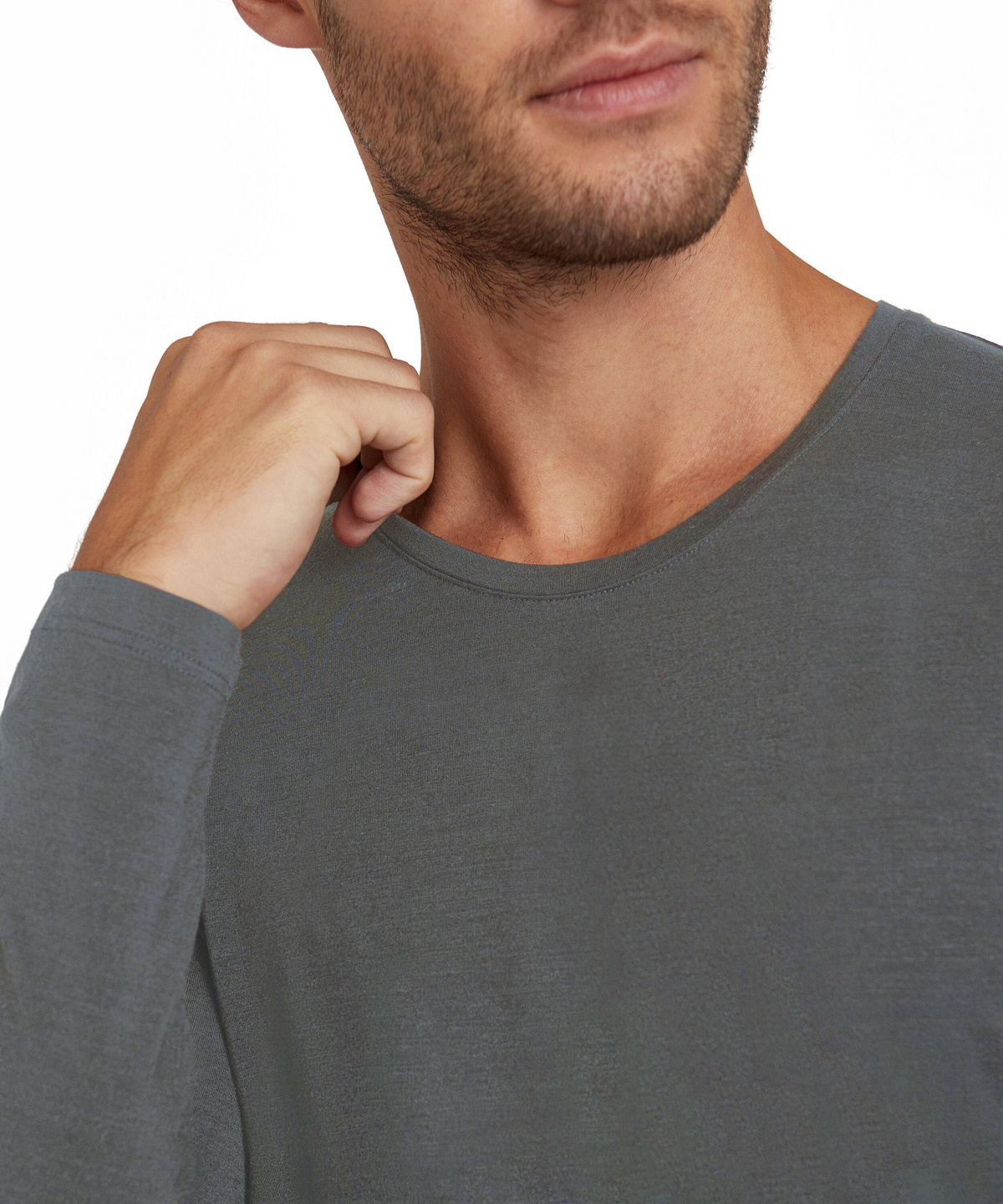 Starter Schnelltrocknendes Langarm-Top Für Herren – LSF 40+, Grau Meliert, Größe L