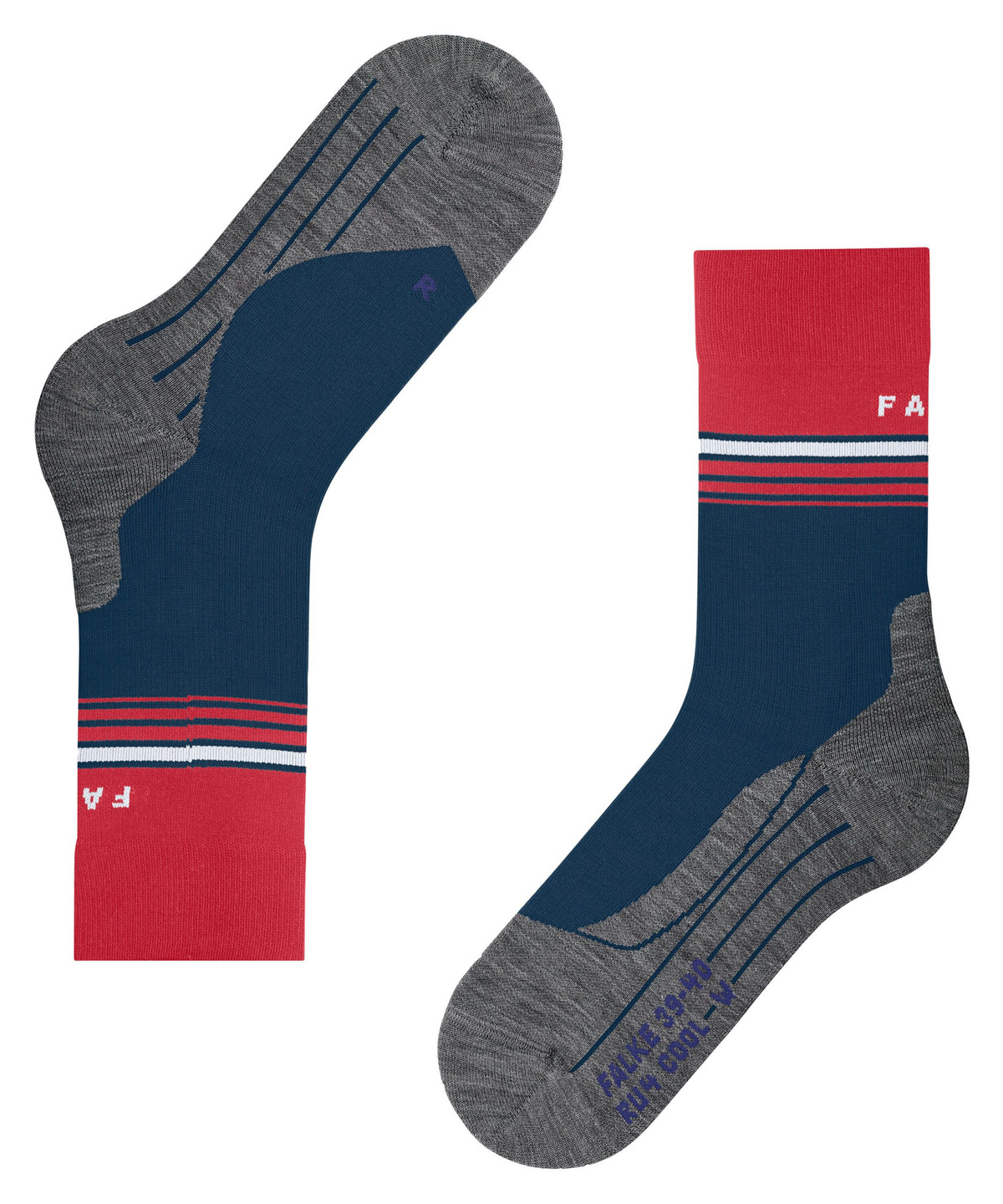 ILEVEN. Classic Sport Socken – Mit Anti-Rutsch-Noppen, Größe 39-42, Atmungsaktiv (Rot)