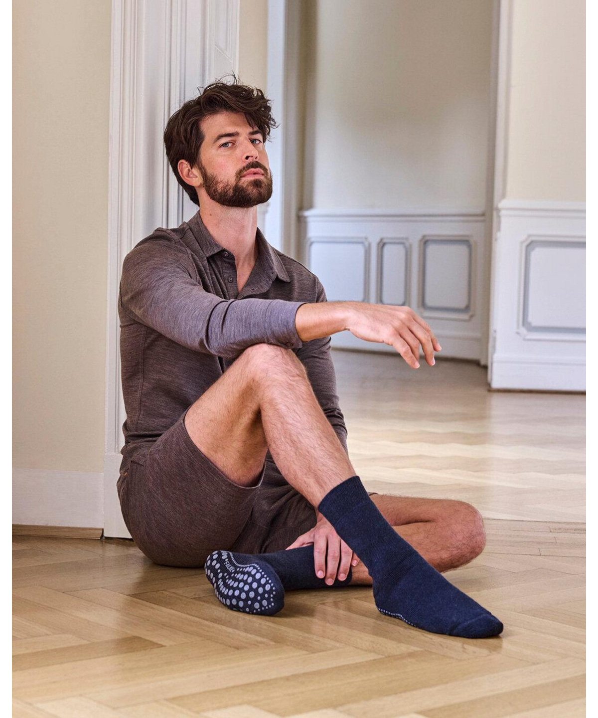 レッグウェア ansdotsloevner grey socks NR2 CREW MERINO HIKING SOCKS - Light Grey