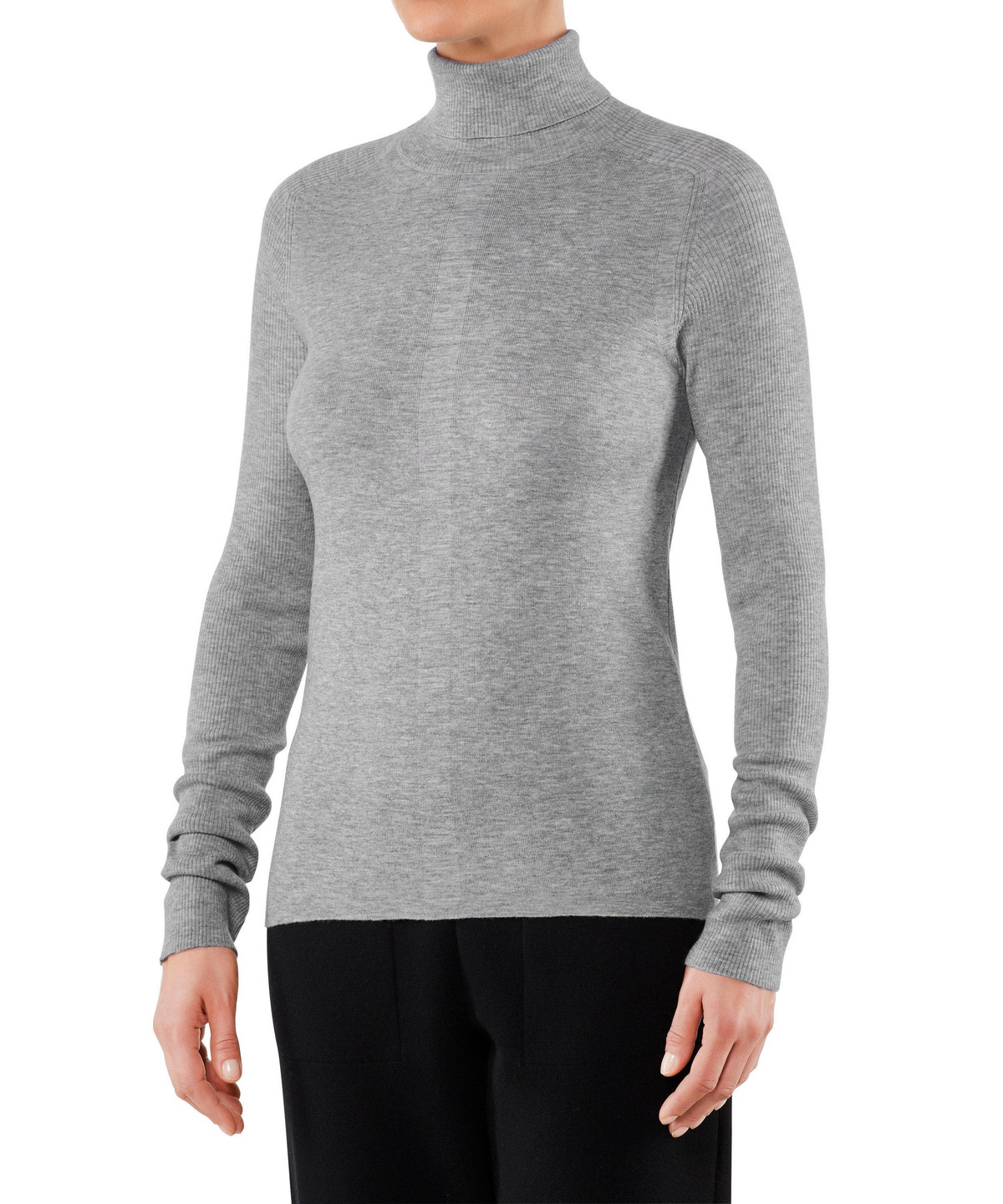 grey polo neck jumper womens