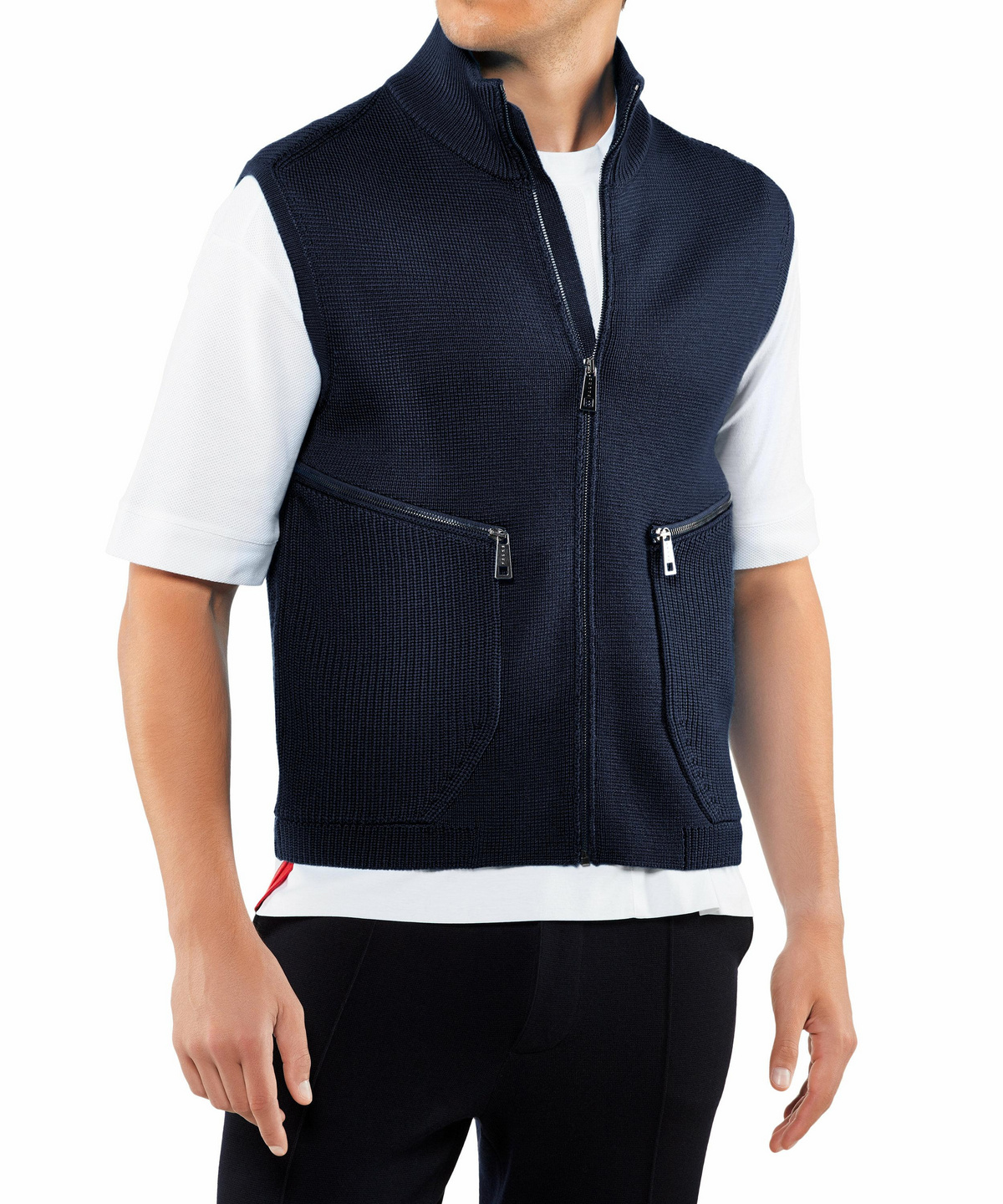 high collar vest