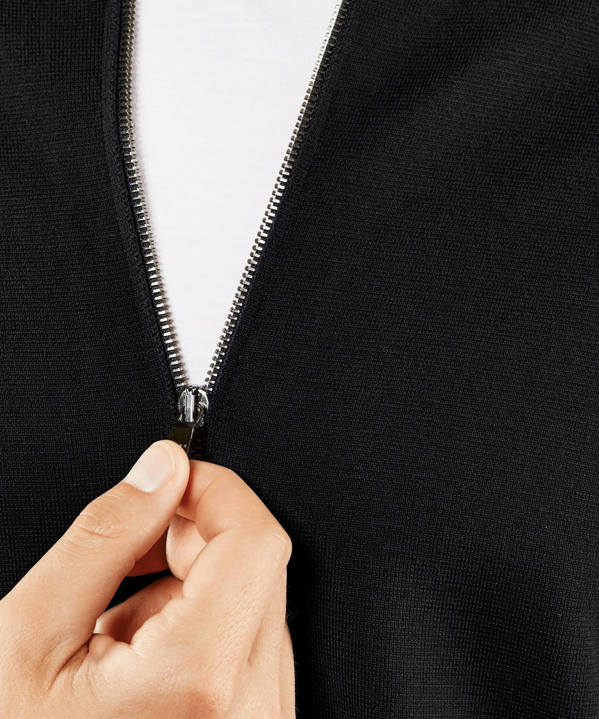 Men Zip-jacket Stand-up collar (Black) | FALKE