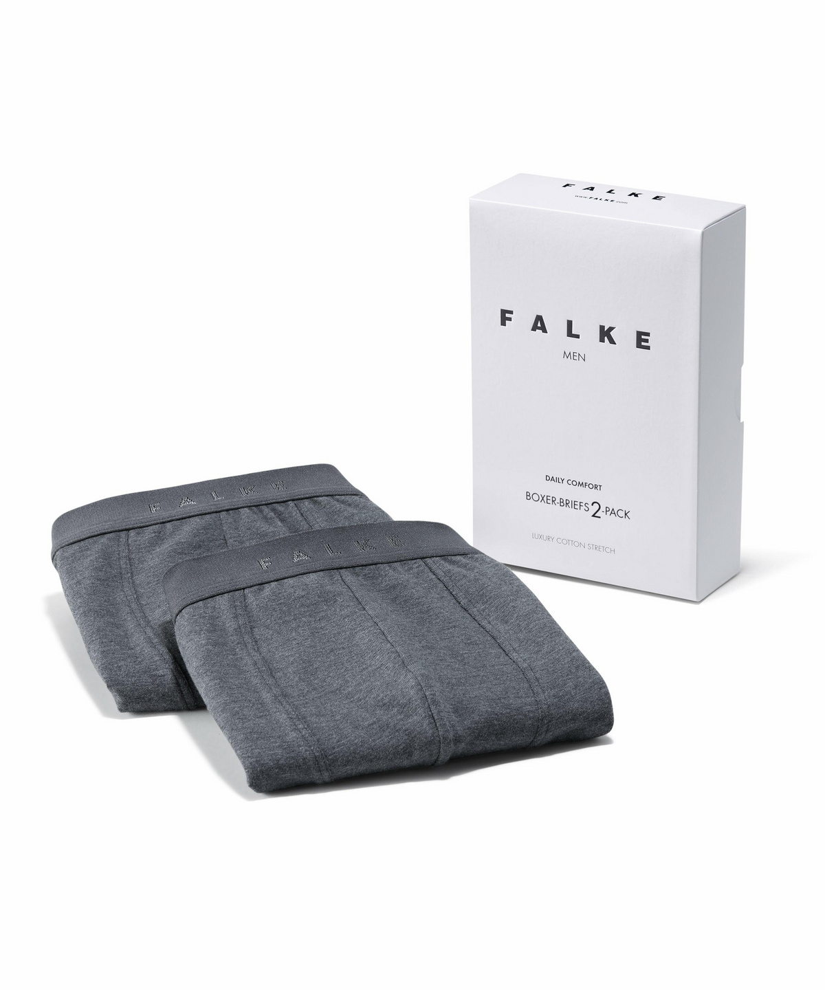 FALKE Unterwäsche Daily Comfort Boxer-Briefs 2-Pack Baumwolle Herren schwarz weiß weitere Farben bequeme Unterhose mit Stretch atmungsaktiv elastischer Gummibund im Doppelpack 2 Stück 
