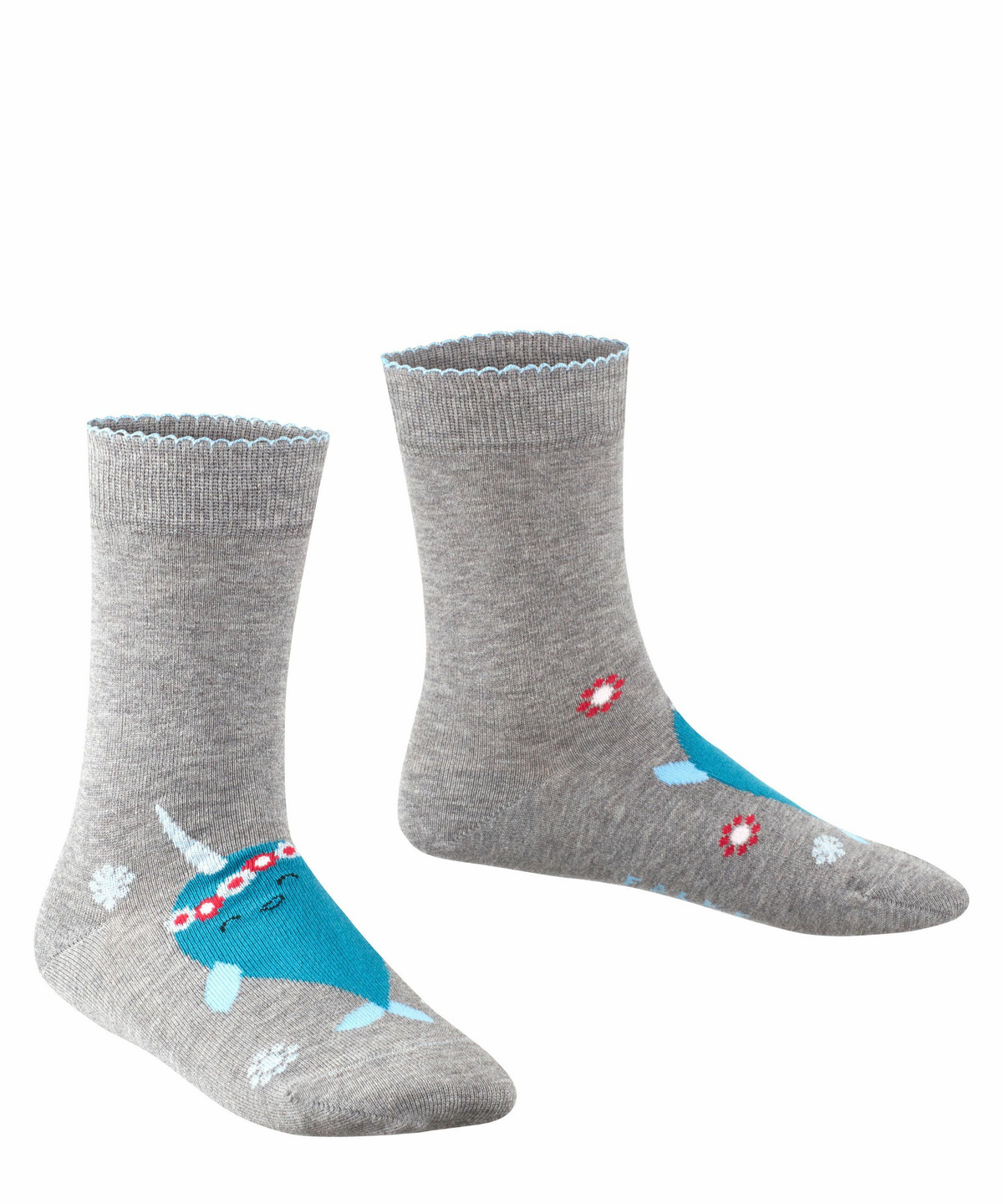 FALKE Narwhale Socken Kinder Motiv aus Biobaumwolle 