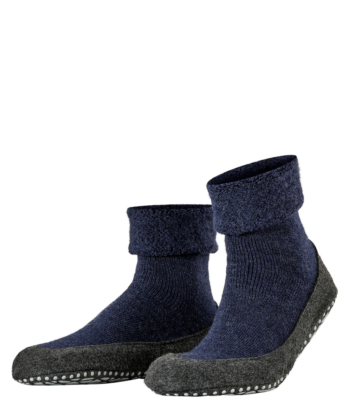 FALKE Unisex Kid's Cosyshoe Slipper Merino Wool Black Grey and More Colours Age Size 2 to 12 Years for Indoor Use Thick Warm Home Calf Sock with Silicone Nubs On Sole for Improved Grip 1 Pair