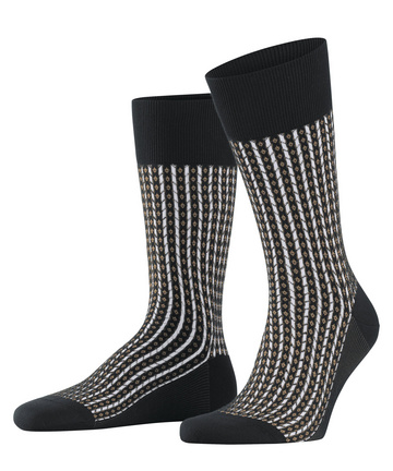 FALKE Striped  Men's Socks UK SIZE 5.5-6.5 Black Multi NEW 