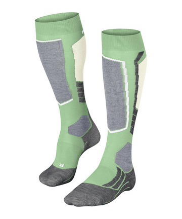 Merino ski socks and reflective fibres