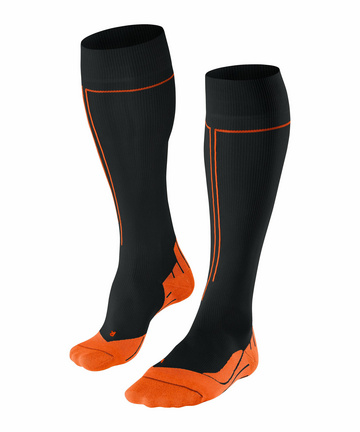 2XU Herren Striped Run Kompression Socken Laufsocken Sportsocken Grün Orange 