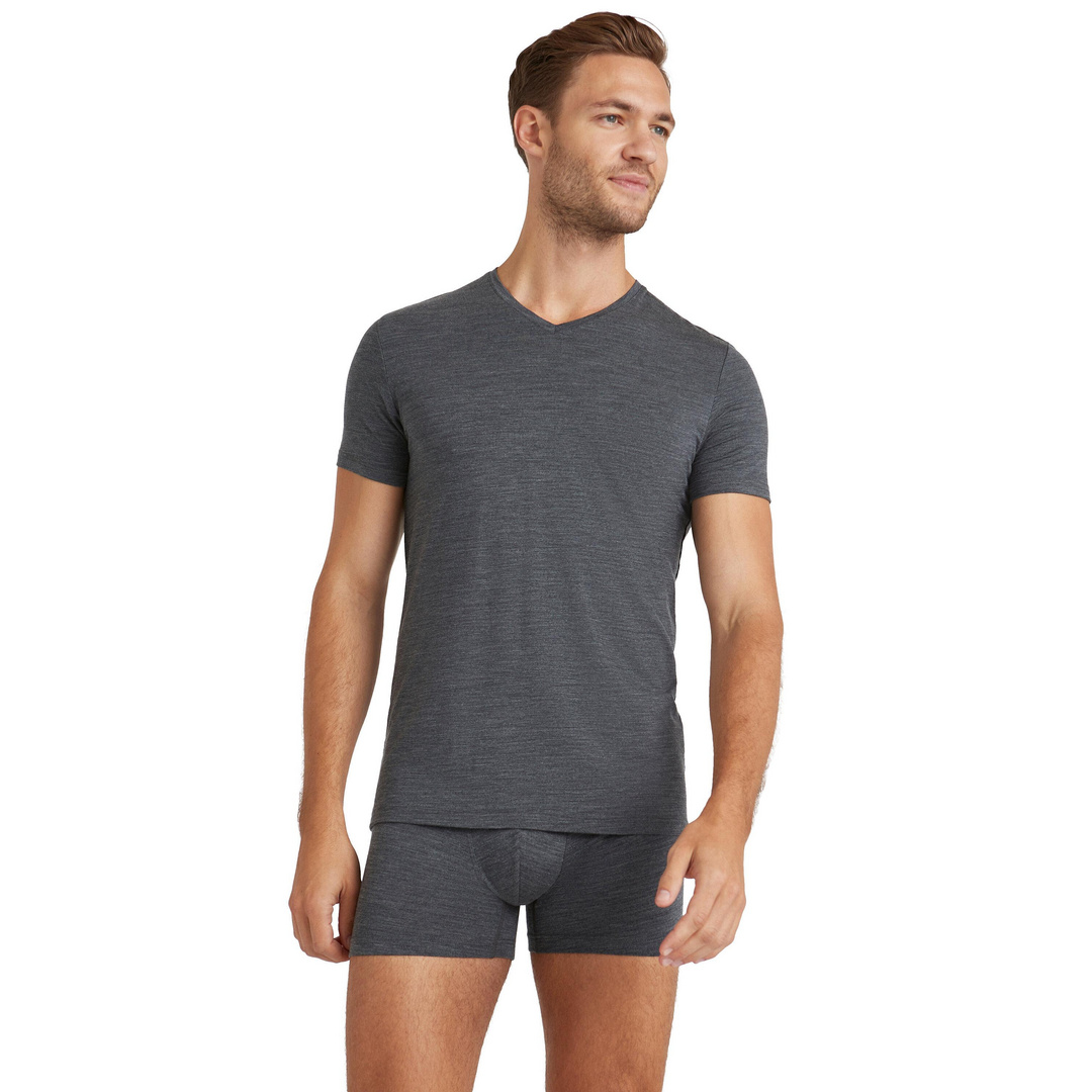 FALKE Herren T-Shirt V-Ausschnitt Daily ClimaWool