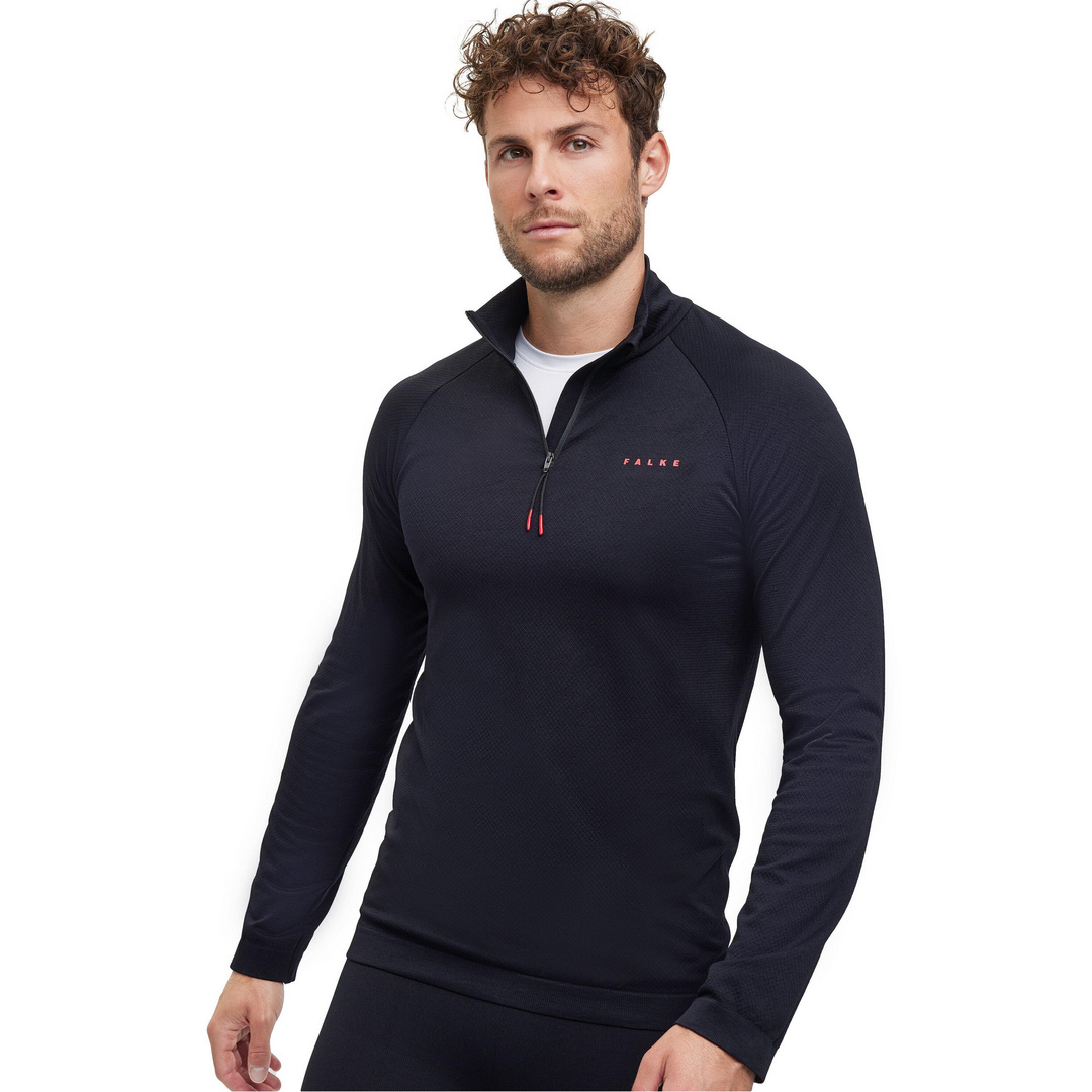 FALKE Herren Training Langarmshirt Stehkragen